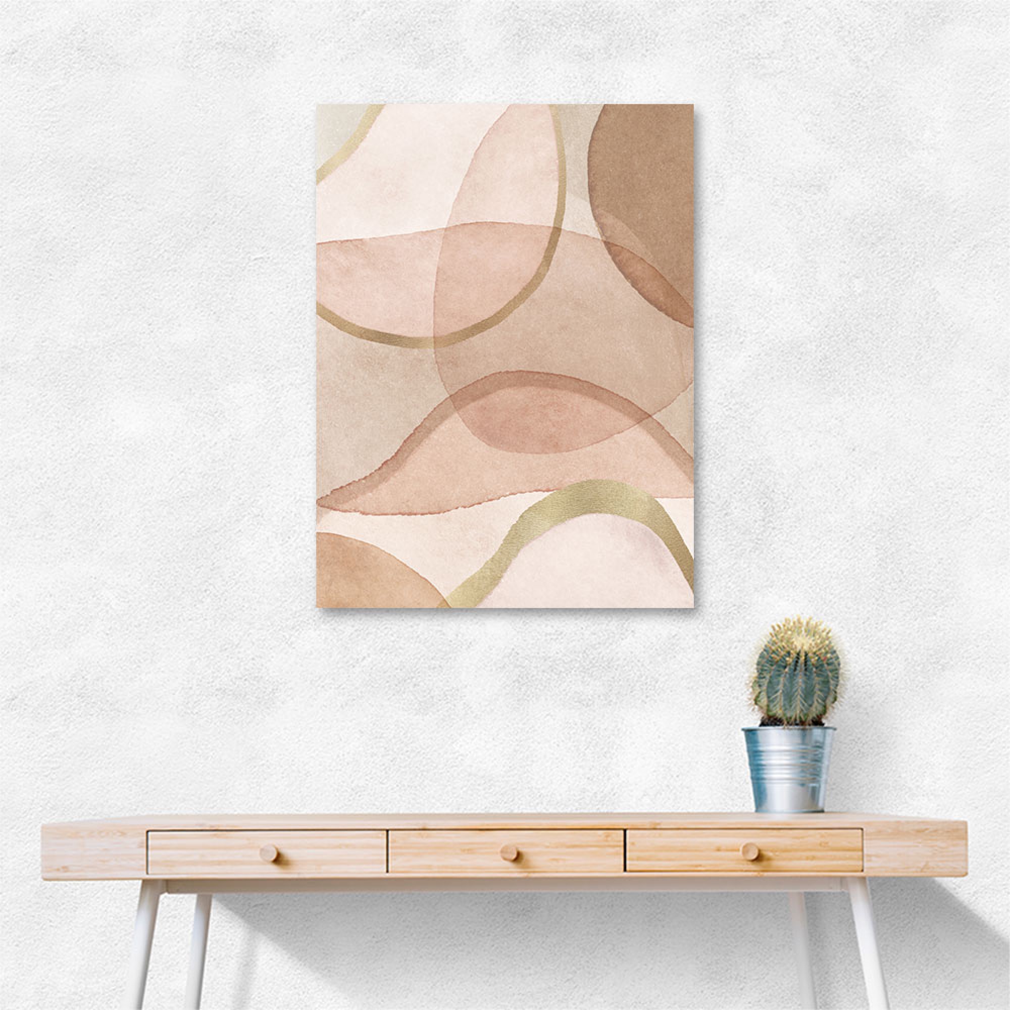 Blush and Brown Abstract Wall Art